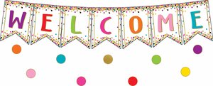 Confetti Pennants Welcome Bulletin Board Set