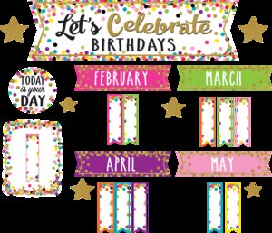 Confetti Let’s Celebrate Birthdays Mini Bulletin Board