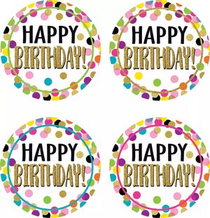 Confetti Happy Birthday Badges