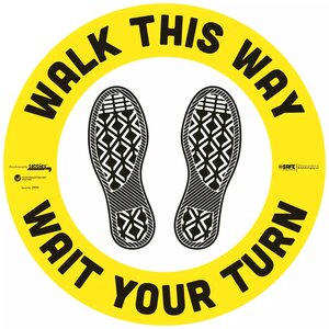 Floor Decals, Walk This Way, Wait Your Turn - 6/pkg