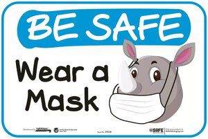 Wall Decals, Be Safe Wear a Mask - 3/pkg