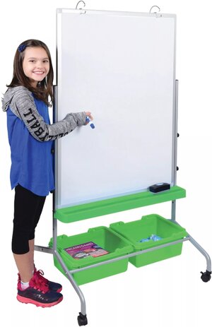 Classroom Chart Stand with Storage Bins