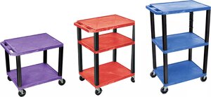 Tuffy Multi-Purpose AV Carts with All Open Shelves