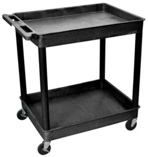 Luxor TC11 Black 2 Shelf Large Tub Cart