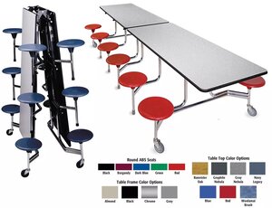 BioFit Cafeteria Tables with Stools, Powder Coated