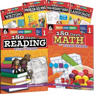 180 Days of First Grade Practice, 6-book set