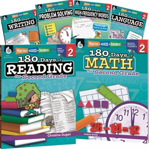 180 Days of Second Grade Practice, 6-book set