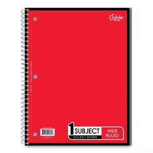 One Subject Notebook- Wide Ruled