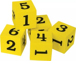 Foam Numbered Dice (1–6)