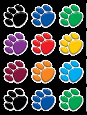 Mini Colorful Paw Prints