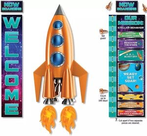 Spaceship Welcome Bulletin Board Set