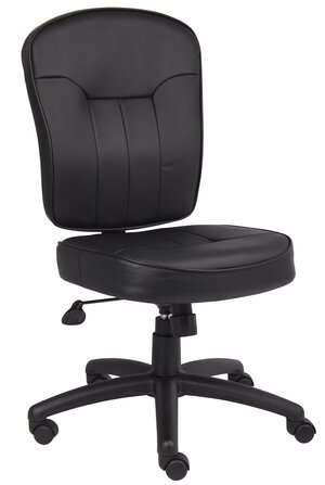 Boss Black Mid Back Leather Task Chair