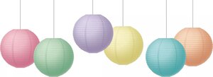 Pastel Pop Hanging Paper Lanterns