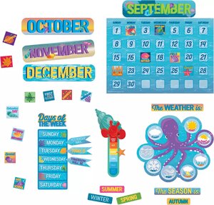 Seas the Day Calendar Bulletin Board Set