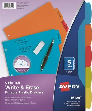 Avery Big Tab Write & Erase Divider