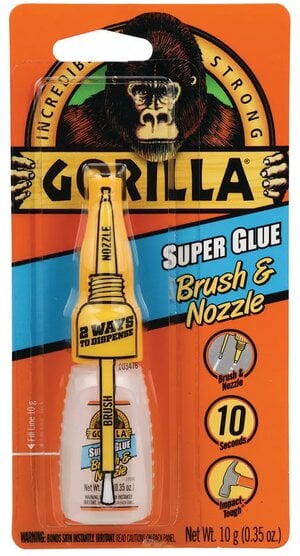 Gorilla Glue Super Glue, Brush and Nozzle