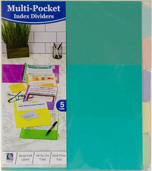 C-Line® 5-Tab Index Dividers with Multi-Pockets