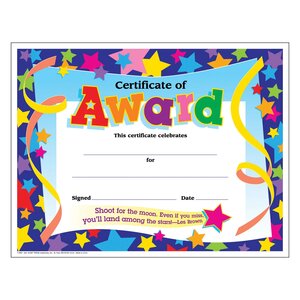 Colorful Classics Certificates - Certificate of Award